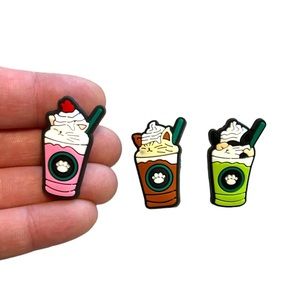 Cat Coffee themed shoe/croc charm 3 piece bundle NEW starbucks aesthetic